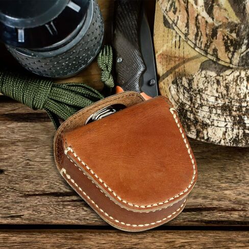 KOSIBATE Ammo Pouch, Genuine Leather Ammo Holder Bag Storage for .22 22LR .38 .45 Hunting Military Belt Gun Ammo Case Brown in Saudi Arabia
