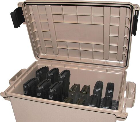 MTM TMC308 Tactical Magazine Can, 308 7.62x51 Magazine Storage, Stackable, Water Resistant, Double Padlocked Tabbed, USA Made, Dark Earth in Saudi Arabia