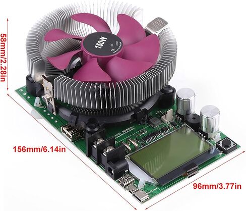 Battery Capacity Tester, USB Battery Load Tester Module, 185W 20A Adjustable Electronic Load in Saudi Arabia
