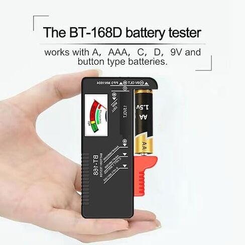 1 حزمة اختبار البطارية، (لا يتطلب بطارية للتشغيل) مدقق البطارية العالمي لبطاريات AA/AAA/C/D / 9V / 1.5V خلية زر المنزلية اختبار مستوى عمر البطارية مقياس مراقبة الطاقة in Saudi Arabia