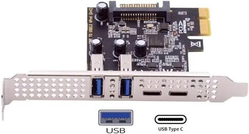 5Gbps PCIE Adapter Card, PCI Express to USB 3.2 Gen1 5Gbps PCIE Adapter Card 4 Port Type-C Type-A Expansion Card in Saudi Arabia