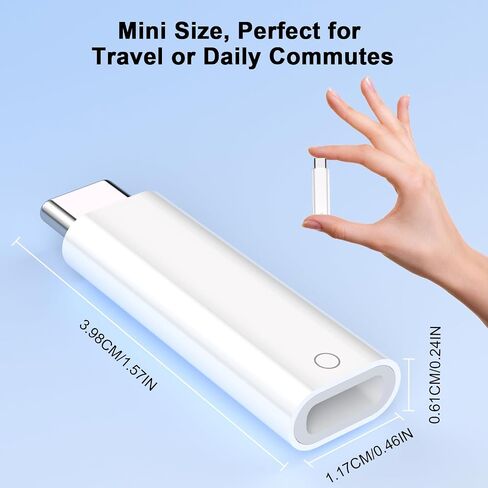 محول USB C إلى قلم رصاص الأول لجهاز iPad A16 الجيل الحادي عشر والجيل العاشر، نوع C ذكر إلى محول شاحن Lightning أنثى لقلم Apple الجيل الأول، موصل زوج بلوتوث لiPencil 1 in Kuwait