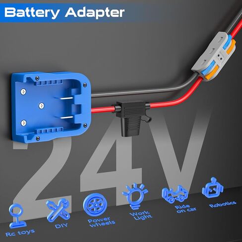 محول عجلة الطاقة لرييوبي 18 فولت P108 P107 P102 محول البطارية مجموعة محول البطارية مع صمامات تبديل ومحطات الأسلاك 14AWG سلك موصل الطاقة RC لعبة سيارة RC أضواء العمل in Kuwait
