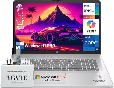 كمبيوتر محمول HP مقاس 17 بوصة، يتضمن Microsoft Office مدى الحياة، كمبيوتر محمول 17.3 IPS FHD، AMD Ryzen 5 6-Cores، ذاكرة الوصول العشوائي 32 جيجابايت، 1 تيرابايت SSD، Windows 11، قارئ بصمات الأصابع، لوحة مفاتيح رقمية ذات 10 مفاتيح، كاميرا ويب HDMI in Kuwait