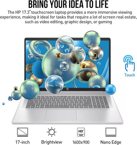 كمبيوتر محمول HP مقاس 17 بوصة، يتضمن Microsoft Office مدى الحياة، كمبيوتر محمول 17.3 IPS FHD، AMD Ryzen 5 6-Cores، ذاكرة الوصول العشوائي 32 جيجابايت، 1 تيرابايت SSD، Windows 11، قارئ بصمات الأصابع، لوحة مفاتيح رقمية ذات 10 مفاتيح، كاميرا ويب HDMI in Kuwait