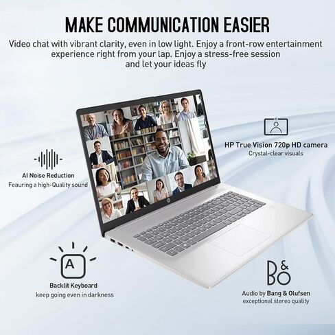 كمبيوتر محمول HP مقاس 17 بوصة، يتضمن Microsoft Office مدى الحياة، كمبيوتر محمول 17.3 IPS FHD، AMD Ryzen 5 6-Cores، ذاكرة الوصول العشوائي 32 جيجابايت، 1 تيرابايت SSD، Windows 11، قارئ بصمات الأصابع، لوحة مفاتيح رقمية ذات 10 مفاتيح، كاميرا ويب HDMI in Kuwait