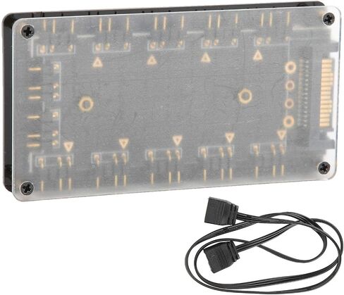 RGB Fan Hub Splitter, SATA Power, Acrylic Board, Magnetic Design, 10 Fans, 10‑in‑1 Interface Extension with Magnetic Fixing, for ASUS/MSI Aura Motherboard in Saudi Arabia