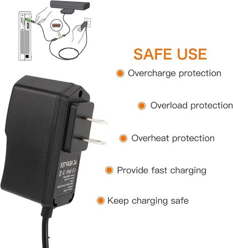 محول إمداد طاقة USB إلى تيار متردد للكمبيوتر الشخصي، محول إمداد طاقة لنظام استشعار Kinect، شاحن حائط USB إلى تيار متردد مع سلك كابل شحن لوحدة تحكم ألعاب الفيديو المنزلية (قابس أمريكي) in Saudi Arabia