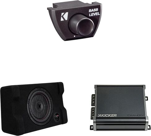Kicker 52CVTDF102 CVTDF 10" Sub Down Firing Enclosure w/ 400 Watt Amp Bundle (Includes Bass Knob) in Saudi Arabia