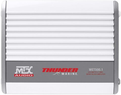 حزمة Rockville RM-PREMIUM104 السوداء: 10 بوصات هواء حر 1200 واط الذروة/300 واط RMS مضخم صوت بحري، MTX WET500.1 مضخم صوت أحادي، RMWK4 4 AWG مجموعة أسلاك أمبير مقاومة للماء، 3 عناصر in Saudi Arabia