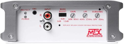 حزمة Rockville RM-PREMIUM104 السوداء: 10 بوصات هواء حر 1200 واط الذروة/300 واط RMS مضخم صوت بحري، MTX WET500.1 مضخم صوت أحادي، RMWK4 4 AWG مجموعة أسلاك أمبير مقاومة للماء، 3 عناصر in Saudi Arabia