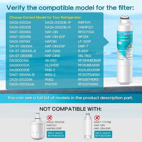 ICEPURE DA29-00020B Samsung Refrigerator Water Filter Replacement for DA29-00020A/B, HAF-CIN/EXP, RF28HFEDBSR, RF263BEAESR, RF263TEAESG, RF28HDEDBSR, HAF-CIN, RF4287HARS,RF4267HARS ,DA97-08006A 3PACK in Saudi Arabia