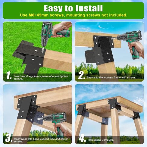 BeneLabel 4Pack 4x4 Compound Angle Brackets Heavy Duty Deer Stand Bracket Hunting Blind Brackets for Tree House, Swing Set, Observation Platform, Deers Station, Picnic Table, Play Sets in Saudi Arabia