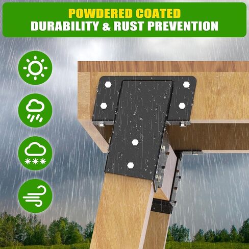 BeneLabel 4Pack 4x4 Compound Angle Brackets Heavy Duty Deer Stand Bracket Hunting Blind Brackets for Tree House, Swing Set, Observation Platform, Deers Station, Picnic Table, Play Sets in Saudi Arabia