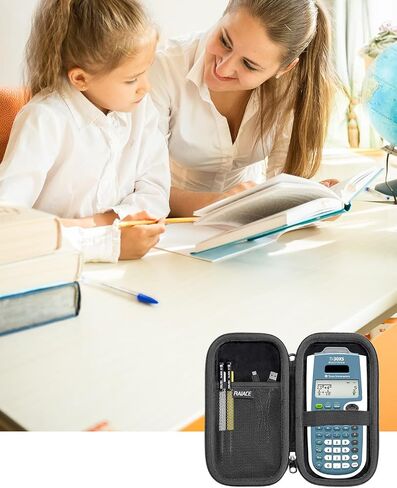حقيبة تخزين صلبة من RAIACE متوافقة مع الآلة الحاسبة العلمية Texas Instruments TI-30XIIS TI-30XS TI-30Xa TI-36X Pro، مع جيب شبكي للأقلام والمسطرة والأدوات المكتبية الأخرى. (الجراب فقط) - وردي in Saudi Arabia