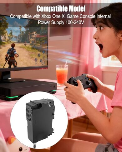 وحدة تحكم محول تيار متردد مع سلك طاقة متوافق مع Xbox One X، ومصدر طاقة داخلي لوحدة التحكم في الألعاب 100-240 فولت in Kuwait