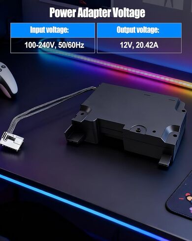 وحدة تحكم محول تيار متردد مع سلك طاقة متوافق مع Xbox One X، ومصدر طاقة داخلي لوحدة التحكم في الألعاب 100-240 فولت in Kuwait