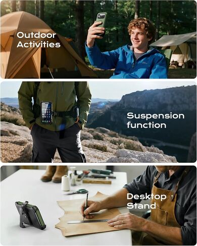 for iPhone 17 Pro Max Case 6.9" with Belt Clip Holster,Compatible with MagSafe,Anti-Drop,Shockproof,Heavy Duty Protection,w/Screen Protector,with 360°Rotating Kickstand,Black in Saudi Arabia