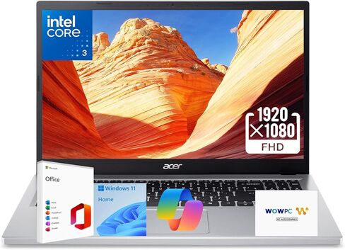 كمبيوتر محمول acer Aspire Go 15 • شاشة عرض عالية الدقة مقاس 15.6 بوصة • الجيل التالي من Intel Core i3 N355 (8 النواة، حتى 3.9 جيجا هرتز) • مفتاح Copilot AI • Microsoft Office • HDMI • Windows 11 Home • WOWPC USB (ذاكرة وصول عشوائي سعة 16 جيجابايت | محرك أ in Kuwait