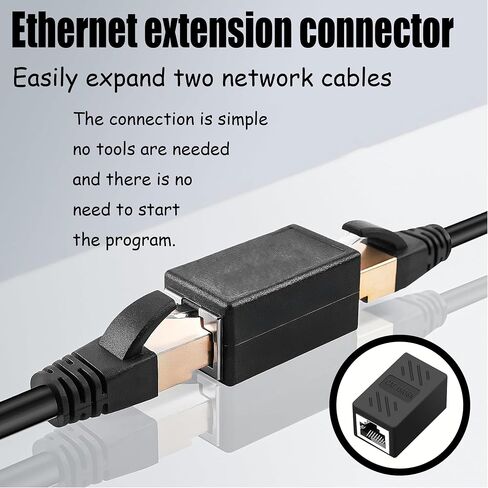 6-Pack RJ45 Ethernet Coupler – Inline Female-to-Female Connector Adapter for Cat8/Cat7/Cat6/Cat5e/Cat5 Cable Extension, High-Speed Network Extender for PC, Router, Modem, PS5, Xbox, Black in Saudi Arabia