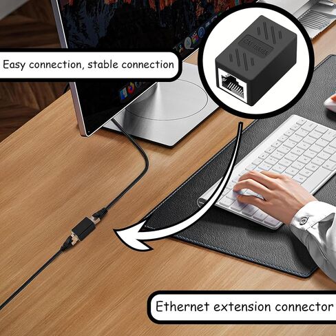 6-Pack RJ45 Ethernet Coupler – Inline Female-to-Female Connector Adapter for Cat8/Cat7/Cat6/Cat5e/Cat5 Cable Extension, High-Speed Network Extender for PC, Router, Modem, PS5, Xbox, Black in Saudi Arabia