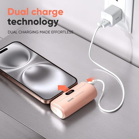 5000mAh, Portable Lightning Charger for iPhone 14/13/12/11/10/XS/XR/X/8/7/6/5 and Mini iPad, Fast Charging, Small Power Bank, Battery Pack with LED Display (Black, Lightning) in Saudi Arabia