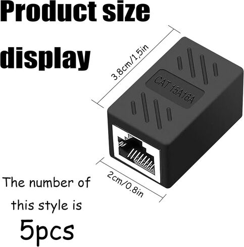 6-Pack RJ45 Ethernet Coupler – Inline Female-to-Female Connector Adapter for Cat8/Cat7/Cat6/Cat5e/Cat5 Cable Extension, High-Speed Network Extender for PC, Router, Modem, PS5, Xbox, Black in Saudi Arabia