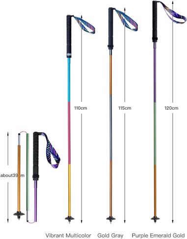 AONIJIE Trekking Poles -2 Ultralight Collapsible Carbon Fiber Hiking Poles with Anti-Shock and Quick Lock System, Folding Walking Sticks for Hiking, Camping in Kuwait