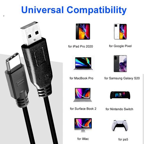 USB C to USB A 50ft, Long USB2.0 Cable USB A to Type C (NOT Fast Charging) Long USB2.0 Cable Data for PS5, Keyboard, Mouse and MacBook, laptops, Tablets, Portable Monitors, etc More in Saudi Arabia