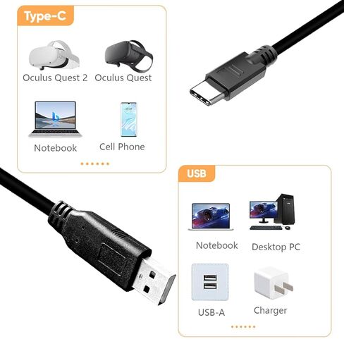 USB C to USB A 50ft, Long USB2.0 Cable USB A to Type C (NOT Fast Charging) Long USB2.0 Cable Data for PS5, Keyboard, Mouse and MacBook, laptops, Tablets, Portable Monitors, etc More in Saudi Arabia