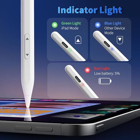 iPhone iPad Pencil for iOS & Android Touch Screens, New Designed 10 Mins Fast Charge Universal Stylus Pen for Apple iPad Pro, Air, Mini, (Palm Rejection) iWatch, iPhone, Samsung, Tablet All Devices in Kuwait