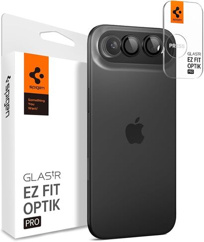 واقي شاشة لعدسة الكاميرا من Spigen [GlasTR EZ Fit Optik Pro] مصمم لهاتف iPhone Air [صديق للحافظة] - أسود [عبوة من قطعتين] in Saudi Arabia