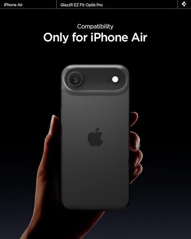 واقي شاشة لعدسة الكاميرا من Spigen [GlasTR EZ Fit Optik Pro] مصمم لهاتف iPhone Air [صديق للحافظة] - أسود [عبوة من قطعتين] in Saudi Arabia