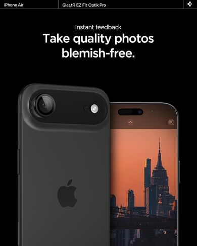 واقي شاشة لعدسة الكاميرا من Spigen [GlasTR EZ Fit Optik Pro] مصمم لهاتف iPhone Air [صديق للحافظة] - أسود [عبوة من قطعتين] in Saudi Arabia