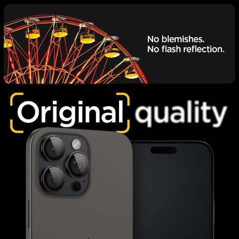 Spigen Camera Lens Screen Protector [GlasTR EZ Fit Optik Pro] Designed for iPhone 14 Pro Max/iPhone 14 Pro [Case Friendly] - Black [2 Pack] in Saudi Arabia