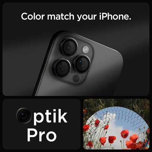 Spigen Camera Lens Screen Protector [GlasTR EZ Fit Optik Pro] Designed for iPhone 14 Pro Max/iPhone 14 Pro [Case Friendly] - Black [2 Pack] in Saudi Arabia