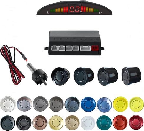 Parking Sensor Kit Backup Sensor Kit Reverse Sensor for Car 18 Color Options for Probes Adjustable Alarm Volume Professional Sensore de Reversa para Carro Safe Driving Assistant（Black） in Saudi Arabia