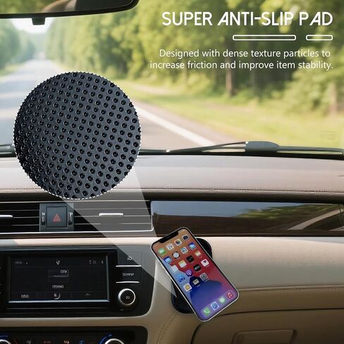 Car Dashboard Non-Slip Mat – 5-Pack Sticky Anti-Slide Extra-Thick Dash Pads for Radar Detectors, Phones, Keys, GPS, Coins, Glass & Metal Items in Saudi Arabia