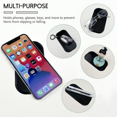Car Dashboard Non-Slip Mat – 5-Pack Sticky Anti-Slide Extra-Thick Dash Pads for Radar Detectors, Phones, Keys, GPS, Coins, Glass & Metal Items in Saudi Arabia
