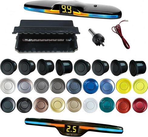 Parking Sensor Kit Backup Sensor Kit Reverse Sensor for Car 18 Color Options for Probes Adjustable Alarm Volume Professional Sensore de Reversa para Carro Safe Driving Assistant（Black） in Saudi Arabia