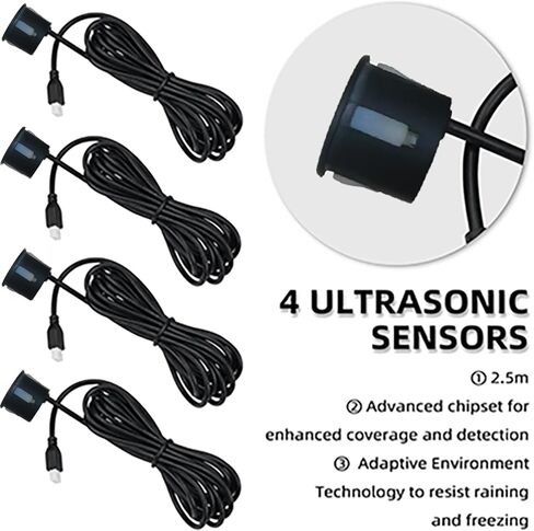 Parking Sensor Kit Backup Sensor Kit Reverse Sensor for Car 18 Color Options for Probes Adjustable Alarm Volume Professional Sensore de Reversa para Carro Safe Driving Assistant（Black） in Saudi Arabia