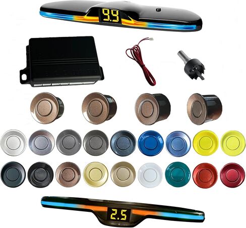 Parking Sensor Kit Backup Sensor Kit Reverse Sensor for Car 18 Color Options for Probes Adjustable Alarm Volume Professional Sensore de Reversa para Carro Safe Driving Assistant（Black） in Saudi Arabia