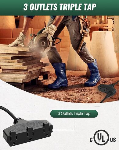 30 Ft Retractable Extension Cord Reel, 16/3 Gauge SJTOW Power Cord with 3 Electrical Outlets Pigtail for Garage and Shop, 10 Amp Circuit Breaker, Metal Plate, UL Listed, Grey H30ACR06 in Kuwait