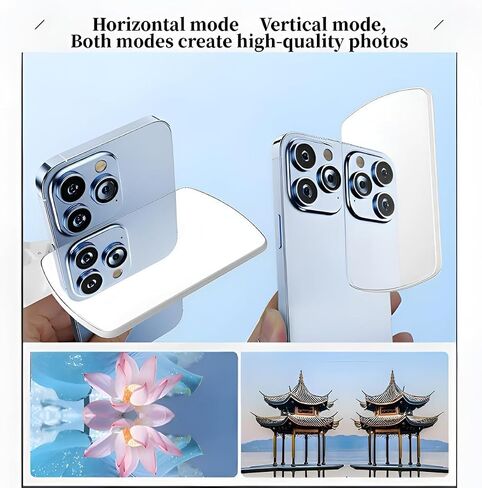 Mirror Reflection Clip Kit for iPhone,Smart Phone Camera Mirror Reflection Clip Kit with Mirror Effect Lens,No Edit Needed Creates Stunning Reflections Instantly-White in Saudi Arabia