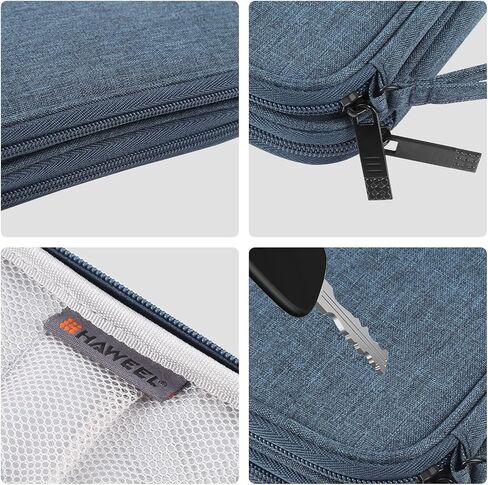 Electronic Organizer Double Layers Storage Bag for Cables, Charger, Power Bank, Phones, Earphones(Dark Blue) in Saudi Arabia