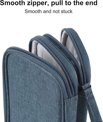 Electronic Organizer Double Layers Storage Bag for Cables, Charger, Power Bank, Phones, Earphones(Dark Blue) in Saudi Arabia