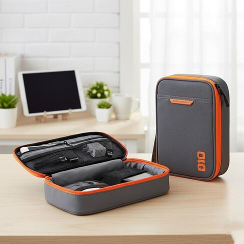 Electronic Organizer Travel Accessories Storage Bag, Portable for Hard Drives, Cables, Memory Sticks, Charger, Phone, USB, SD Cards in Saudi Arabia