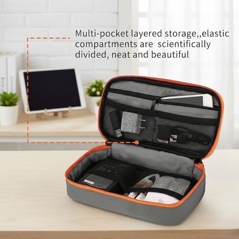 Electronic Organizer Travel Accessories Storage Bag, Portable for Hard Drives, Cables, Memory Sticks, Charger, Phone, USB, SD Cards in Saudi Arabia