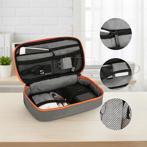 Electronic Organizer Travel Accessories Storage Bag, Portable for Hard Drives, Cables, Memory Sticks, Charger, Phone, USB, SD Cards in Saudi Arabia