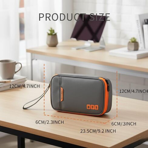 Electronic Organizer Travel Accessories Storage Bag, Portable for Hard Drives, Cables, Memory Sticks, Charger, Phone, USB, SD Cards in Saudi Arabia